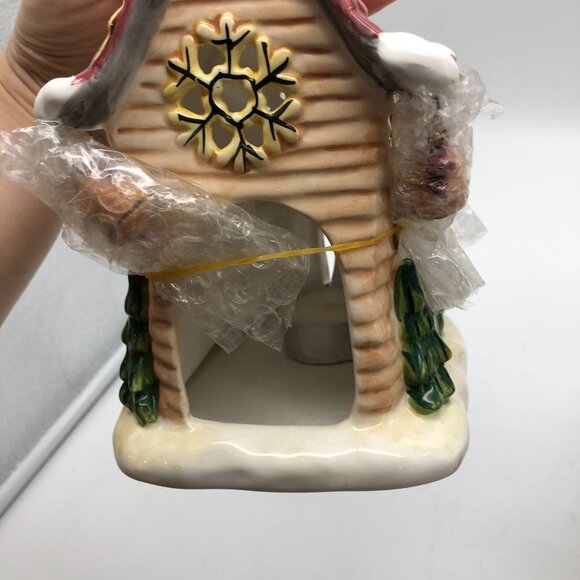 NIB Huntington Hand Painted Ceramic Candle Holder Gingerbread House Christmas - Picture 8 of 11